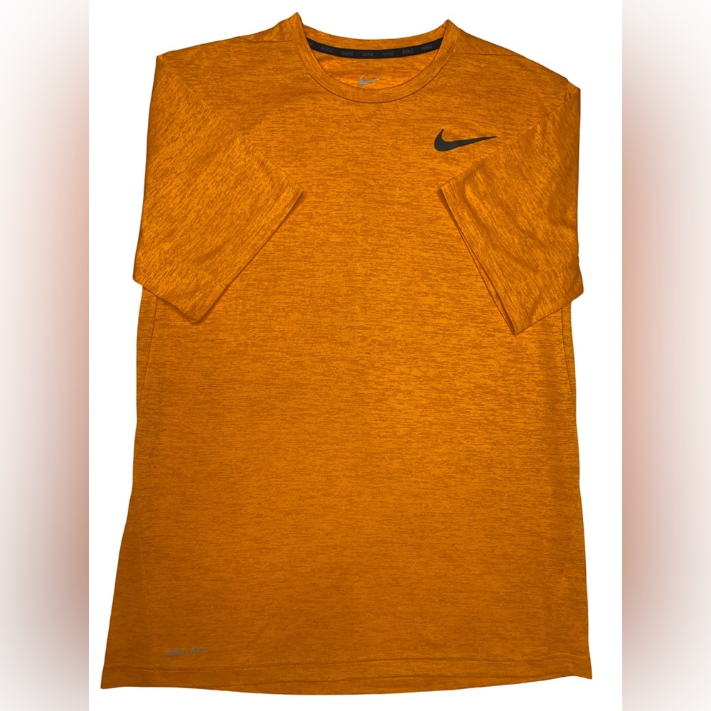 Nike Dri-FIT T-Shirt Mens Large Orange Athletic Performance Training Shirt - Picture 6 of 7